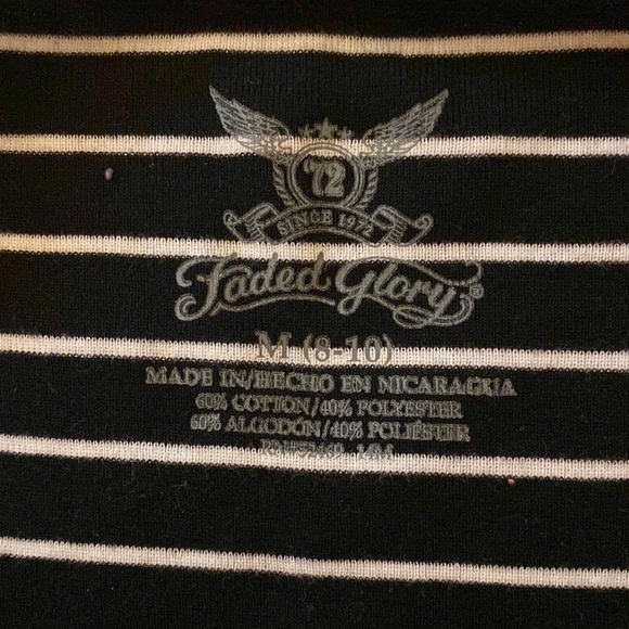 ❤️ 2 for $10 Black & White Stripe 3/4 Sleeve Shirt - Picture 6 of 7